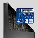 Ergonomische Arbeitsplatzmatte der Marke ERGOLASTEC mit geprüften AGR Gütesiegel für gesunden Rücken.