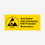 ESD-Schutzbereich Symbol – Kennzeichnung zur elektrischen Sicherheit und Arbeitsschutz im Produktionsbereich