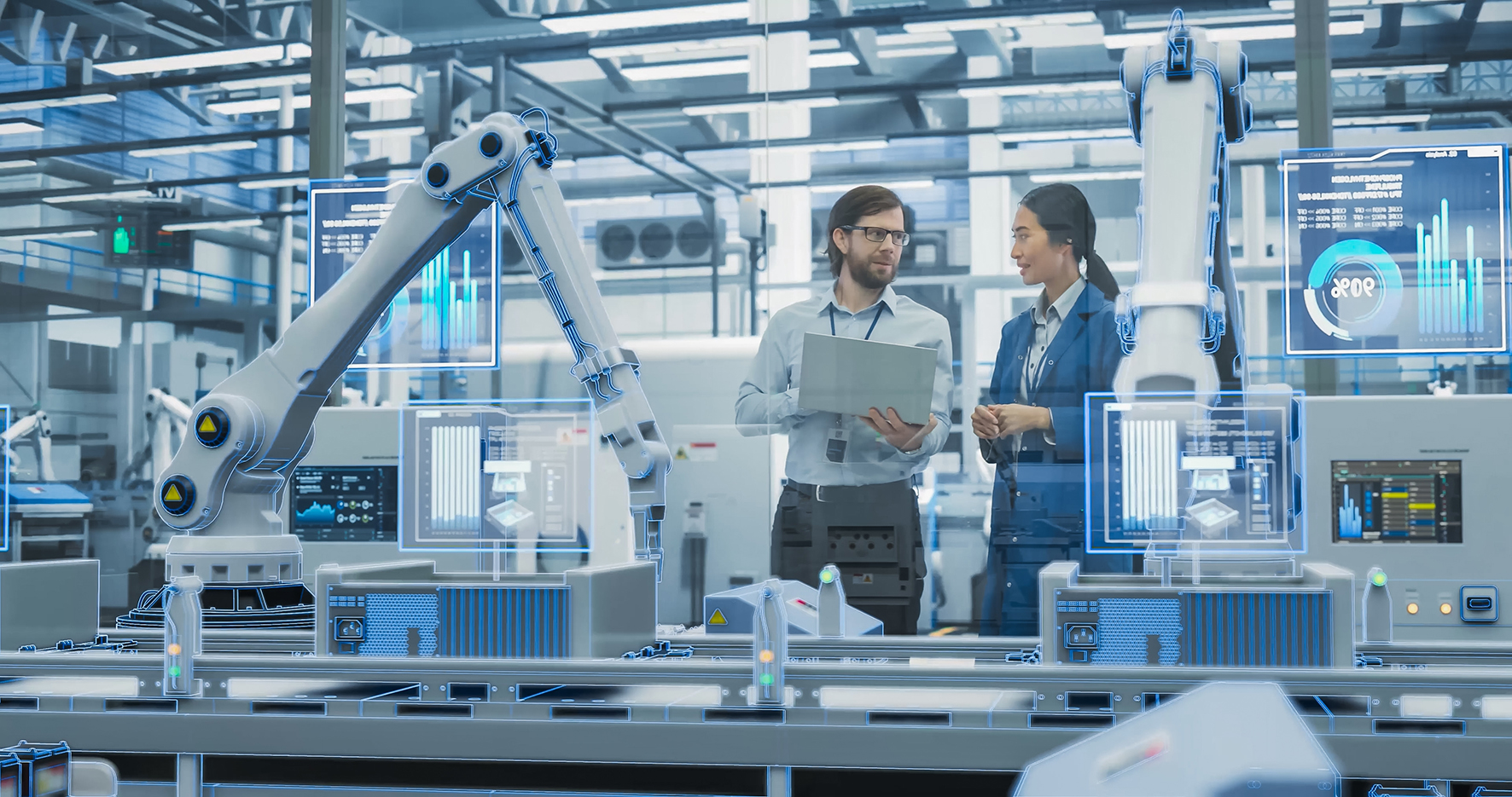 Roboter an moderner Fertigungslinie: Die optimale Effizienz lässt sich durch bestimmte Maßnahmen erreichen.